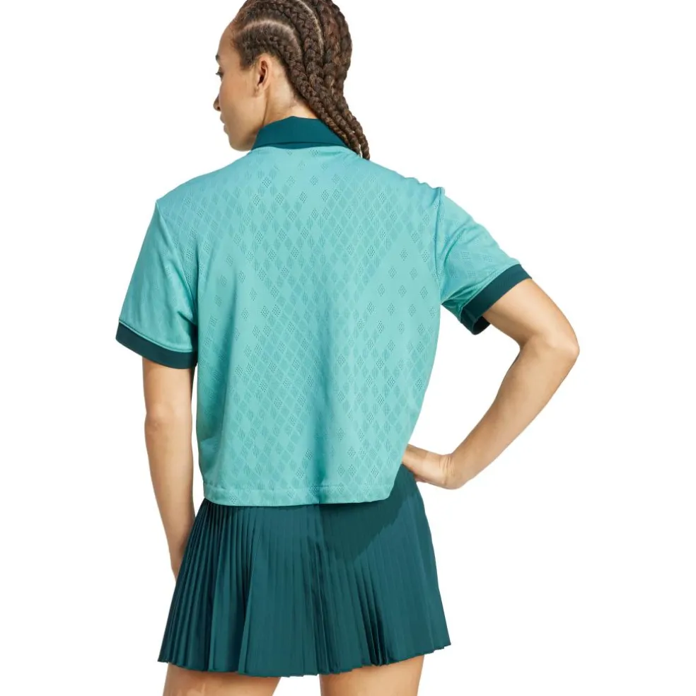Adidas Pro Climacool tennispolo dames powder teal