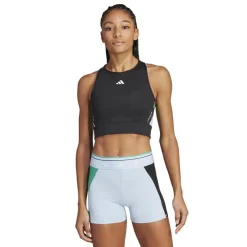 Adidas Techfit Colorblock Cropped Training tanktop dames  black semi court green