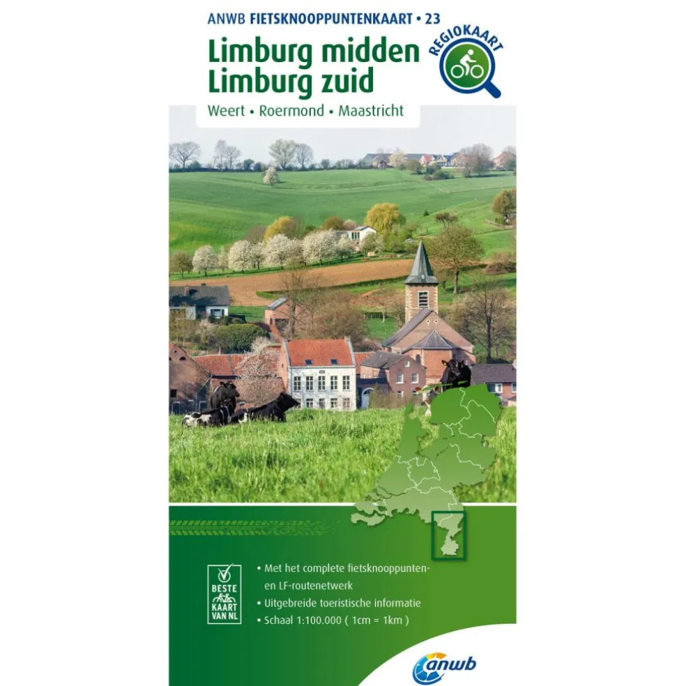 ANWB Knooppunten 23 Limburg Midden Limburg Zuid fietskaart