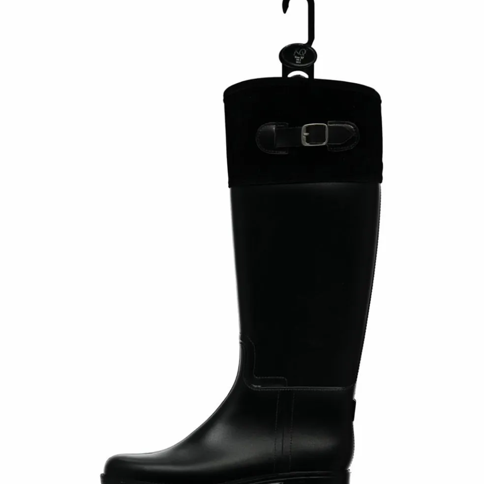 Apollo Hoog regenlaarzen met gesp dames black