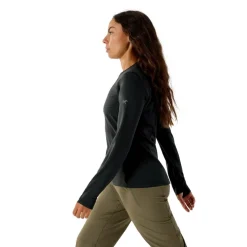 Arc'teryx Taema Thermal Crew Neck shirt dames black heather