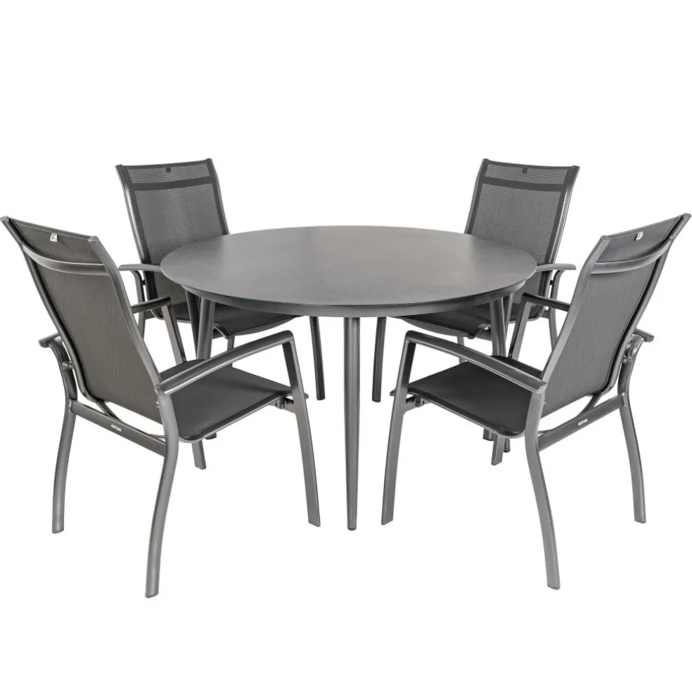 Bardani Verdi Legato ø 130 cm tuinset 5-delig antraciet