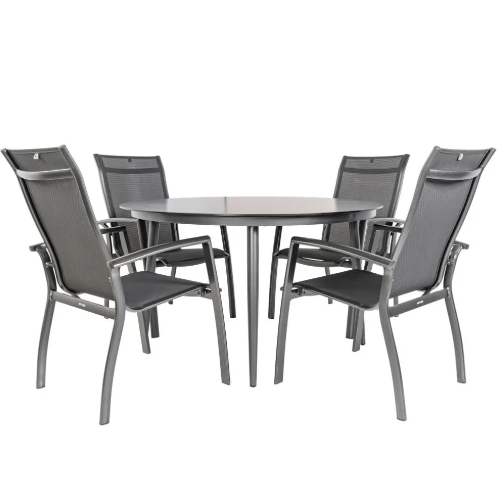 Bardani Verdi Legato ø 130 cm tuinset 5-delig antraciet