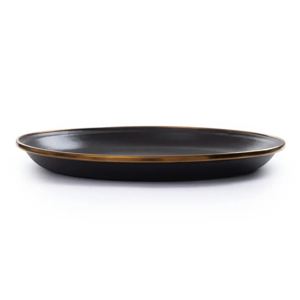 Barebones Emaille plat bord ø 210 mm charcoal 2-pack