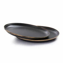 Barebones Emaille plat bord ø 280 mm charcoal 2-pack