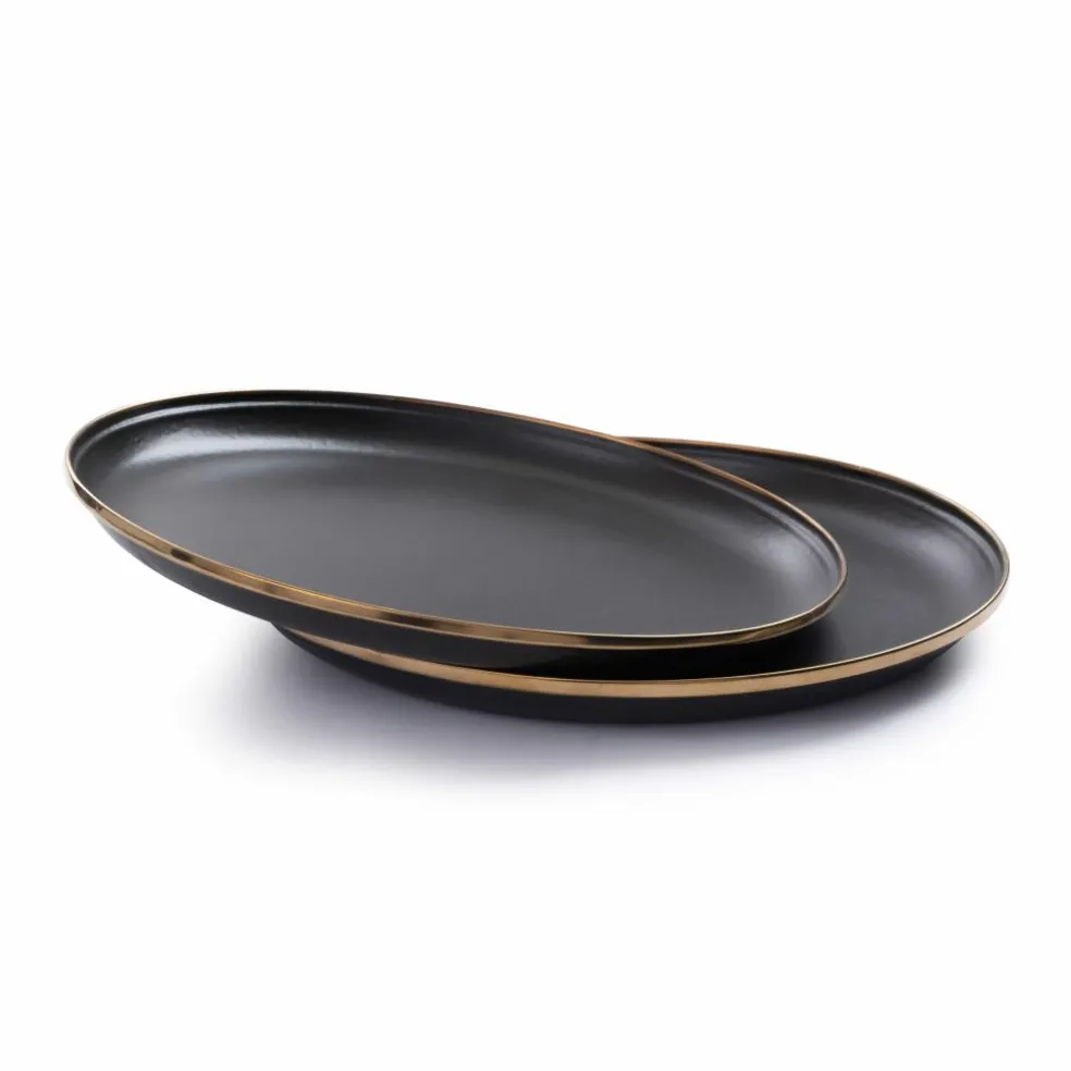Barebones Emaille plat bord ø 280 mm charcoal 2-pack