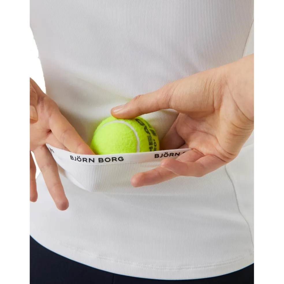 Björn Borg Ace Rib Pocket tennis tanktop dames brilliant white