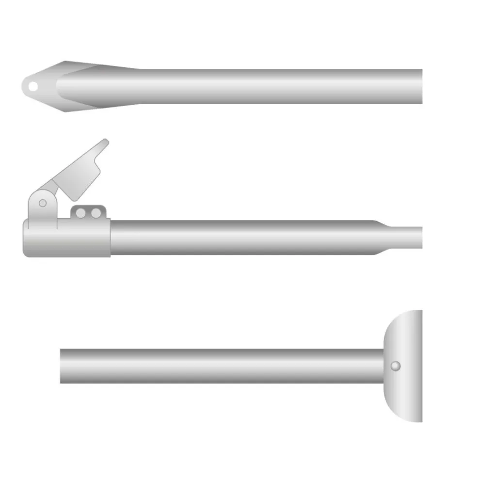 Campking Stormstok met voet aluminium 25 / 22 mm 180 - 260 cm QG