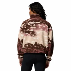Columbia Helvetia II Printed Cropped Half Snap  sweater dames tobacco sisters dark stone
