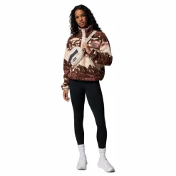 Columbia Helvetia II Printed Cropped Half Snap sweater dames tobacco sisters dark stone