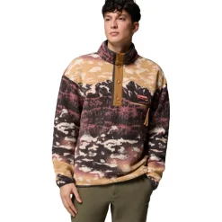 Columbia Helvetia II Printed Half Snap sweater heren camel brown