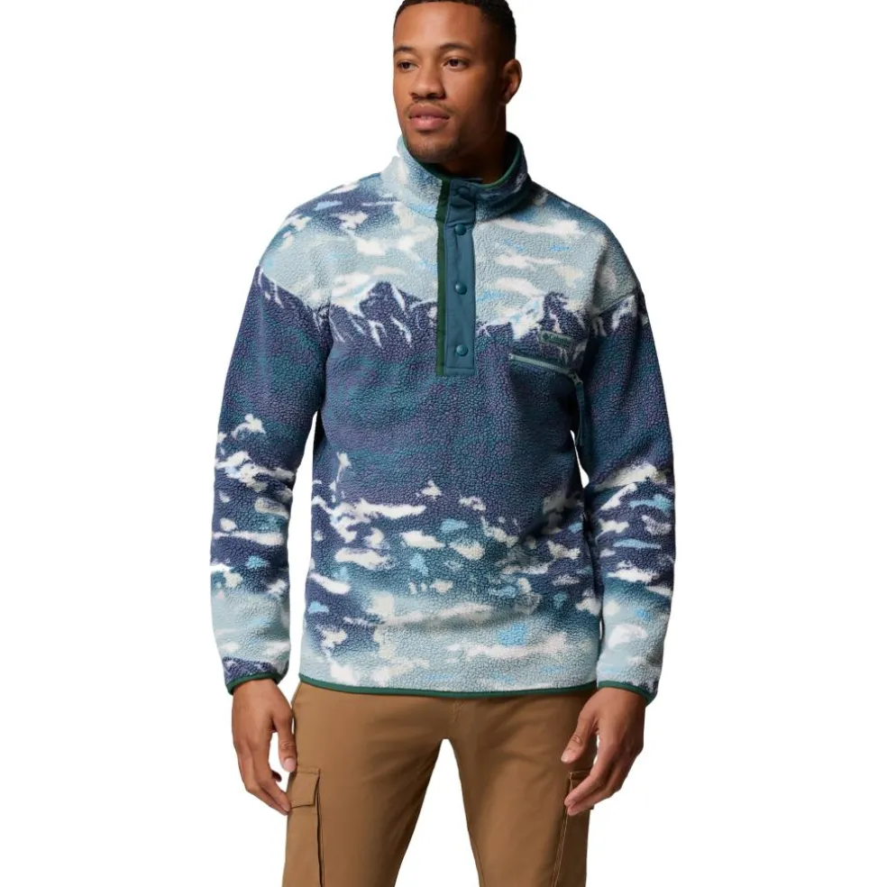 Columbia Helvetia II Printed Half Snap sweater heren crushed blue sisters