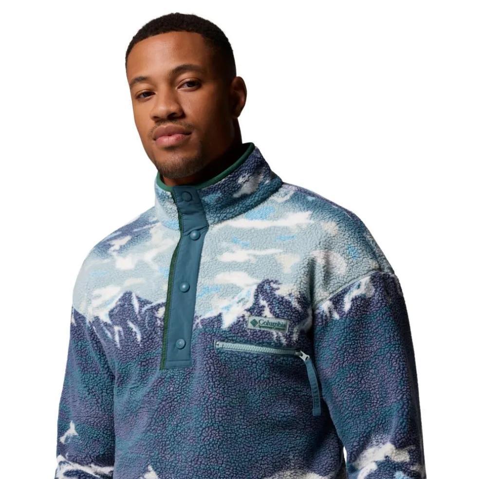 Columbia Helvetia II Printed Half Snap sweater heren crushed blue sisters