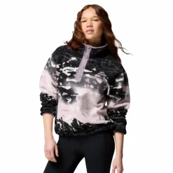 Columbia Helvetia II Printed Cropped Half Snap  sweater dames shale purple sisters shale purple