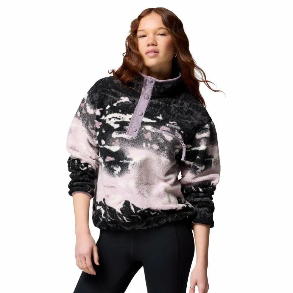 Columbia Helvetia II Printed Cropped Half Snap sweater dames shale purple sisters shale purple