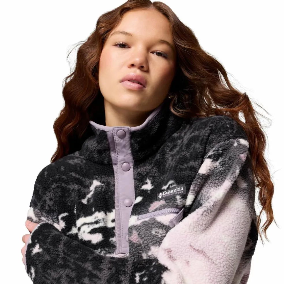 Columbia Helvetia II Printed Cropped Half Snap sweater dames shale purple sisters shale purple