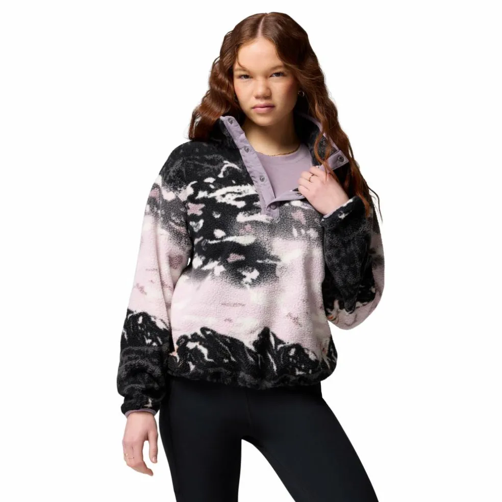 Columbia Helvetia II Printed Cropped Half Snap sweater dames shale purple sisters shale purple