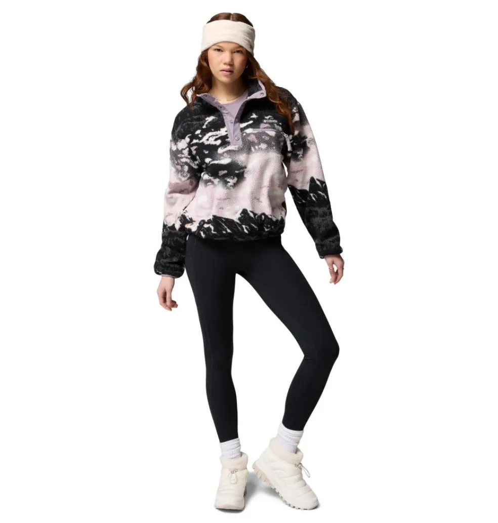 Columbia Helvetia II Printed Cropped Half Snap sweater dames shale purple sisters shale purple