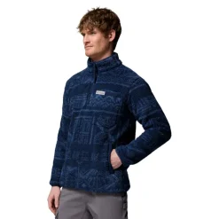 Columbia Rugged Ridge High Pile Half Zip sweater heren coll navy deschutes day