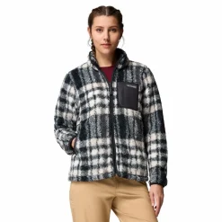 Columbia West Bend Print fleece vest dames black herringplaid