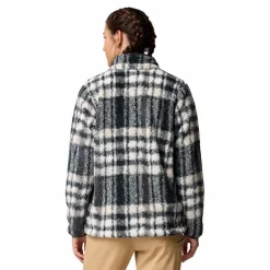 Columbia West Bend Print fleece vest dames black herringplaid