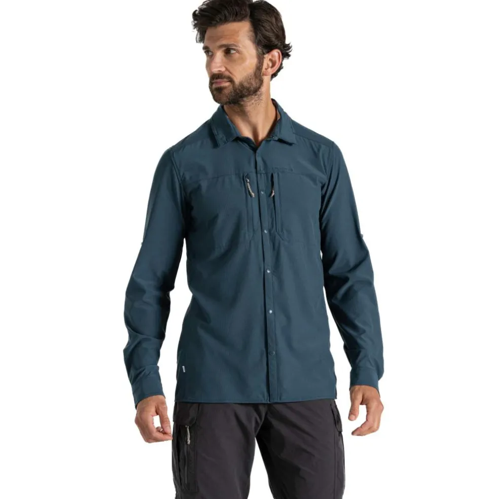 Craghoppers NosiLife Pro V overhemd heren blue stone