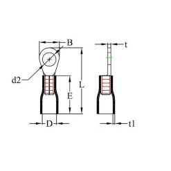 DWS Ringkabelschoen M10 geel per 10 stuks