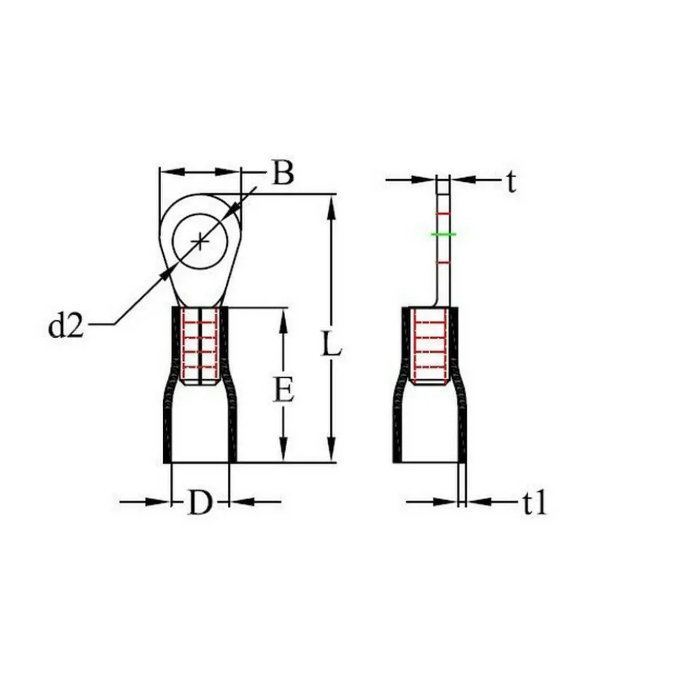 DWS Ringkabelschoen M10 geel per 10 stuks