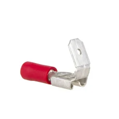 DWS Vlakstekkerhuls 6,3 mm met extra tab rood  per 10 stuks