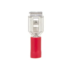 DWS Vlakstekkerhuls 6,3 mm met extra tab rood per 10 stuks