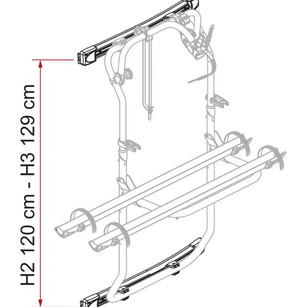 Fiamma Carry-Bike DJ fietsendrager bevestigingsset voor Transit vanaf 2014 aluminium