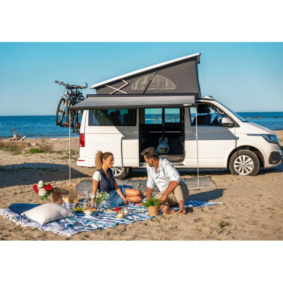 Fiamma F45 S 300 VW Multivan Transporter T5 T6 met C-rail cassetteluifel deep black - Royal grey