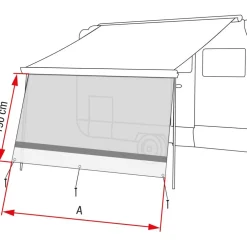 Fiamma Sun View XL 500 voorwand schaduwdoek 463 x 190 cm