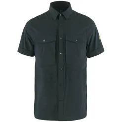 Fjällräven Abisko Trekking SS overhemd heren dark navy
