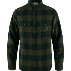 Fjällräven Ovik Heavy Flannel overhemd heren deep forest  dark navy