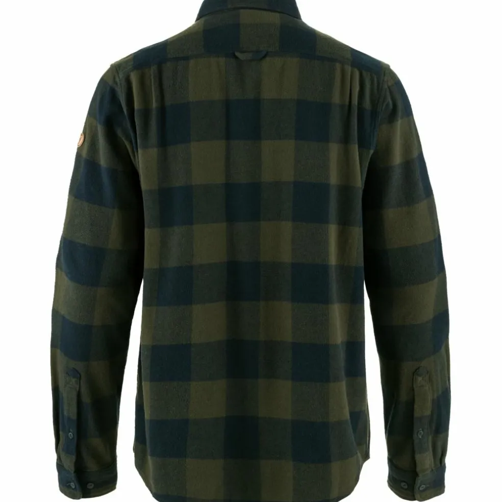 Fjällräven Ovik Heavy Flannel overhemd heren deep forest dark navy
