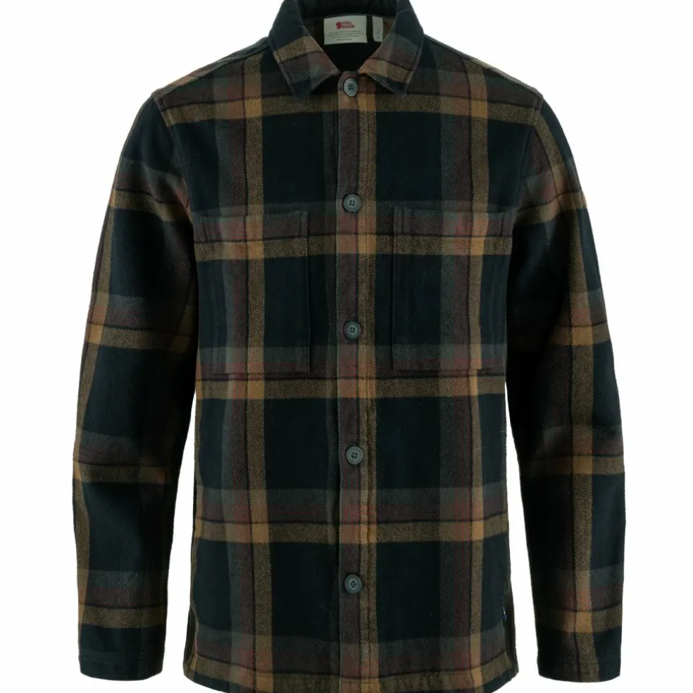Fjällräven Singi Flannel overhemd heren dark navy wood brown