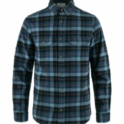 Fjällräven Singi Heavy Flannel overhemd heren dark navy  indigo blue