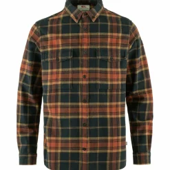 Fjällräven Övik Twill overhemd heren autumn leaf dark navy