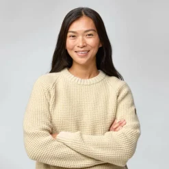 Fjällräven Övik Waffle Knit sweater dames light beige