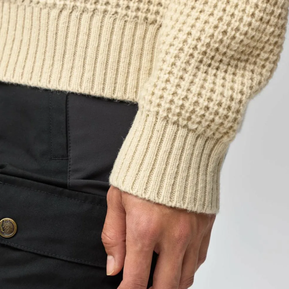 Fjällräven Övik Waffle Knit sweater dames light beige