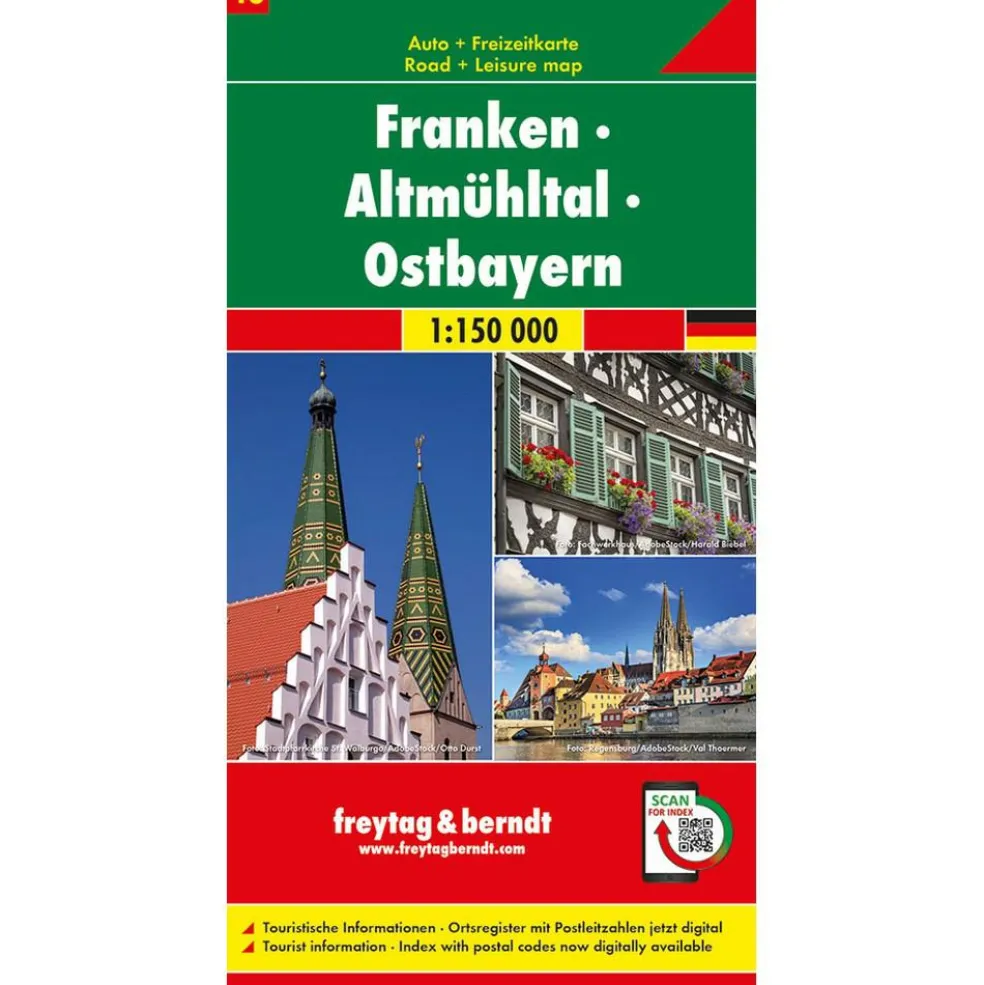 Freytag & Berndt Franken Altmühltal Oost-Beieren vrijetijds- en wegenkaart