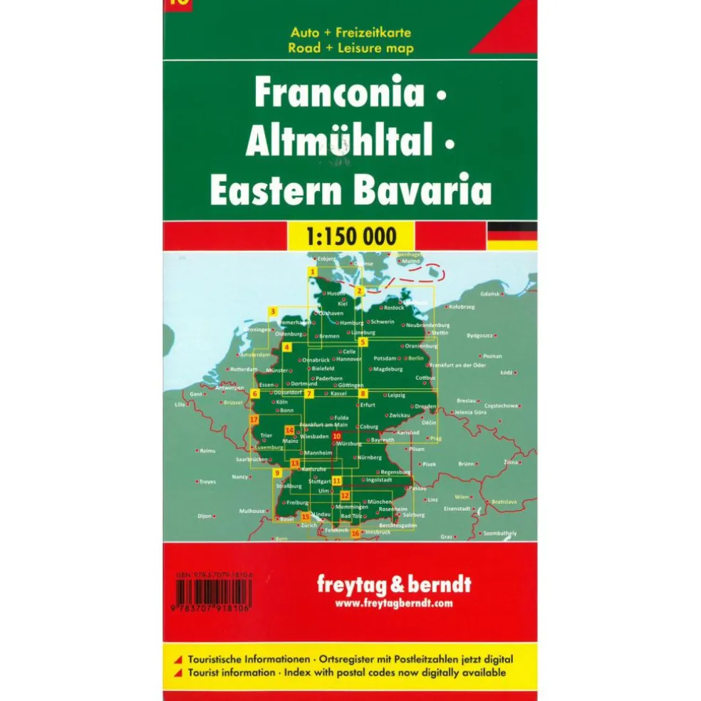 Freytag & Berndt Franken Altmühltal Oost-Beieren vrijetijds- en wegenkaart