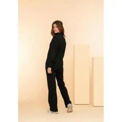 Geisha 42550-21 Solid Jacquard sweater dames black
