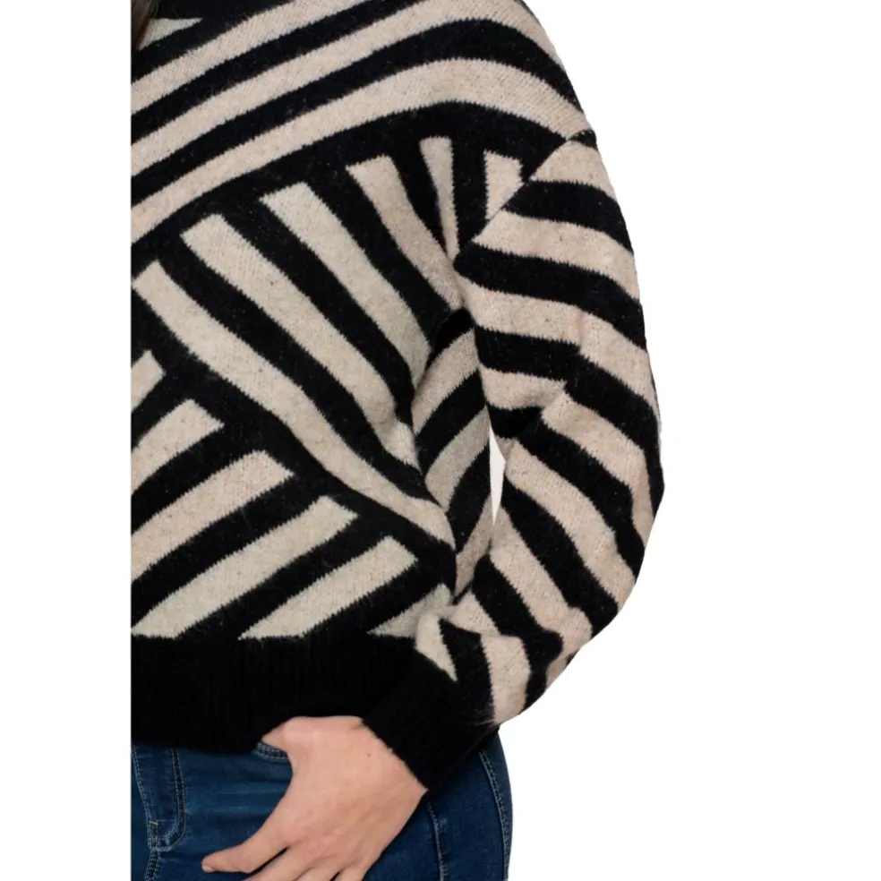 Geisha sweater dames sand black