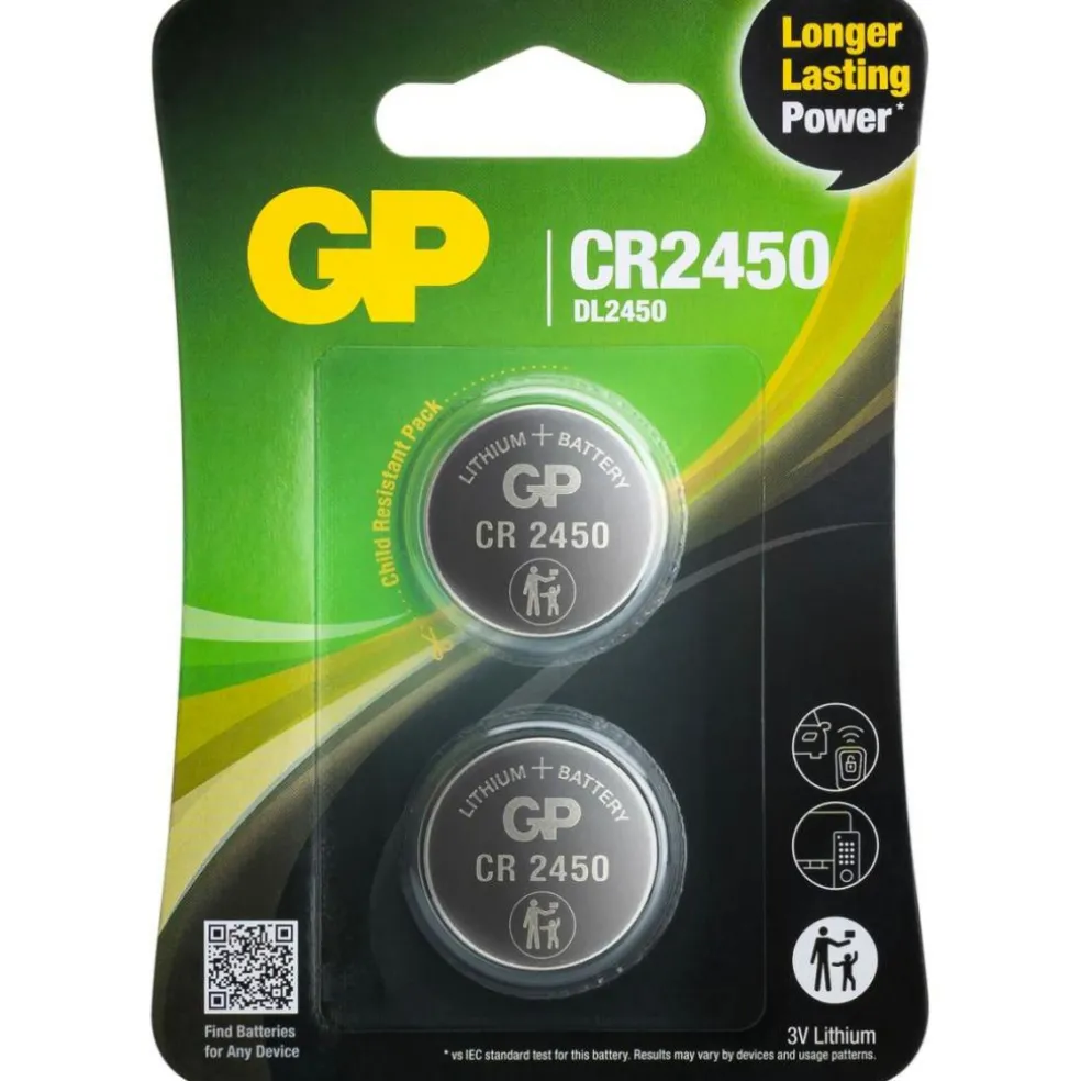 GP Batteries Lithium CR2450 knoopcel batterij 2-pack