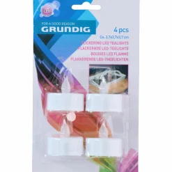 Grundig Theelichtjes knipperend 4 stuks