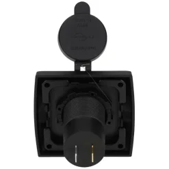 Haba C-line Power Line 2x USB-C PD 36W lader  wandcontactdoos met klep black