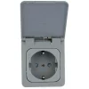 Haba C-line wandcontactdoos met klep grijs