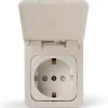 Haba C-line wandcontactdoos met klep wit